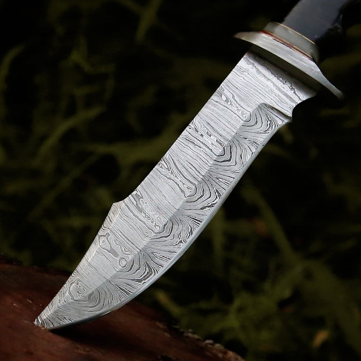 Soul Sniper Bowie Knife with Mother of Pearl & Stacked Leather Handle - Premium Hunting Knife for Outdoor Survival, Camping, and Bushcraft