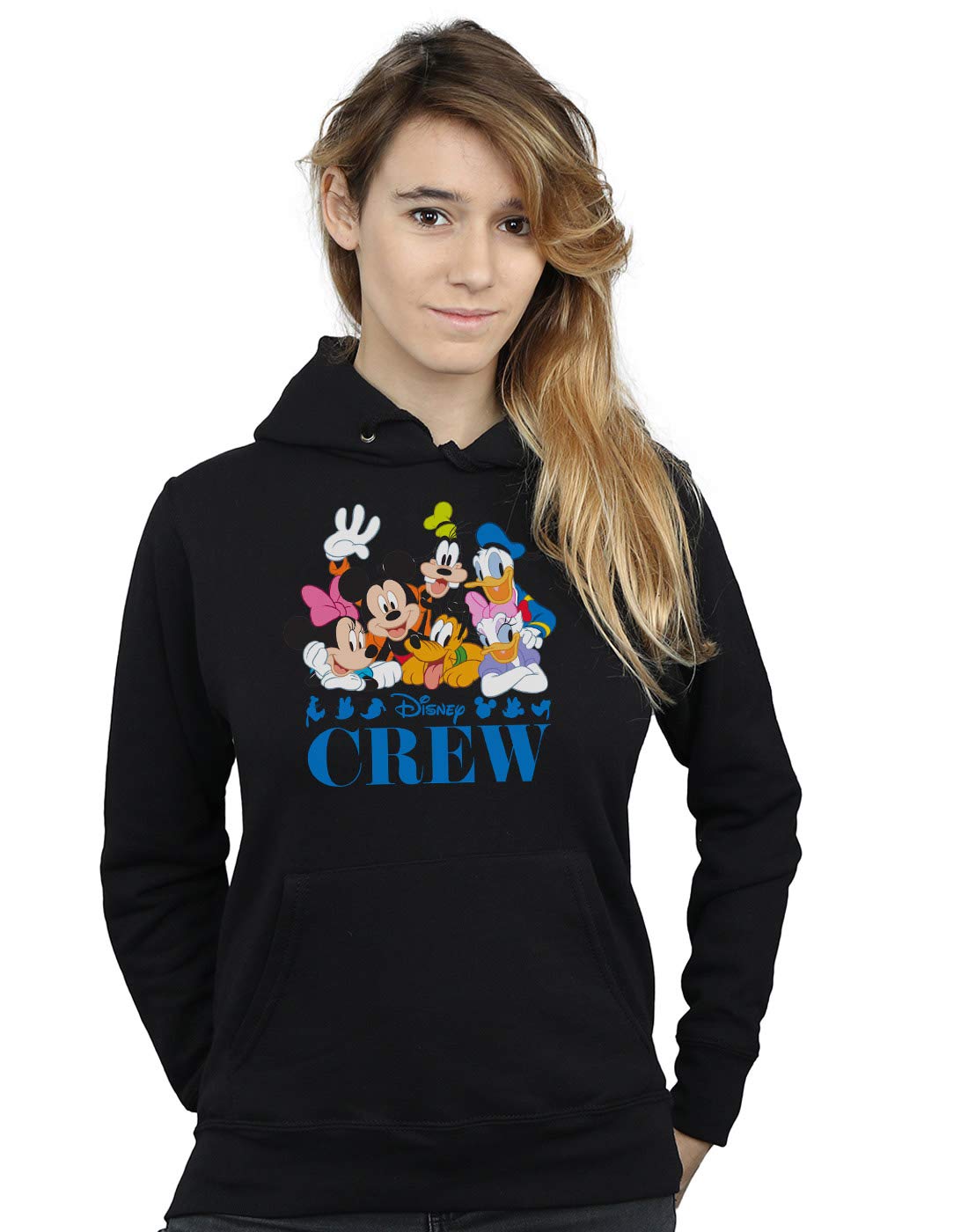 Disney Women's Mickey Mouse & Friends Hoodie - Black, Large Size | Cozy Pullover Sweatshirt for Casual Wear, Lounge & Disney Theme Park Outfits