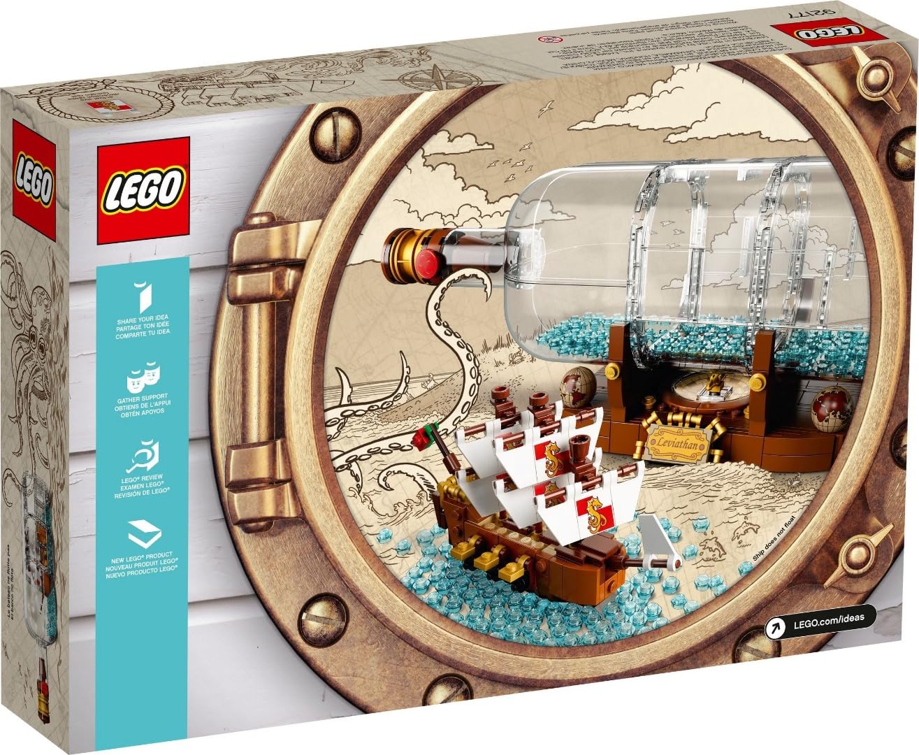 LEGO Ideas Ship in a Bottle 92177 - Expert Building Kit for Adults & Collectors - Perfect for Home Decor, Office Display & Gift Giving