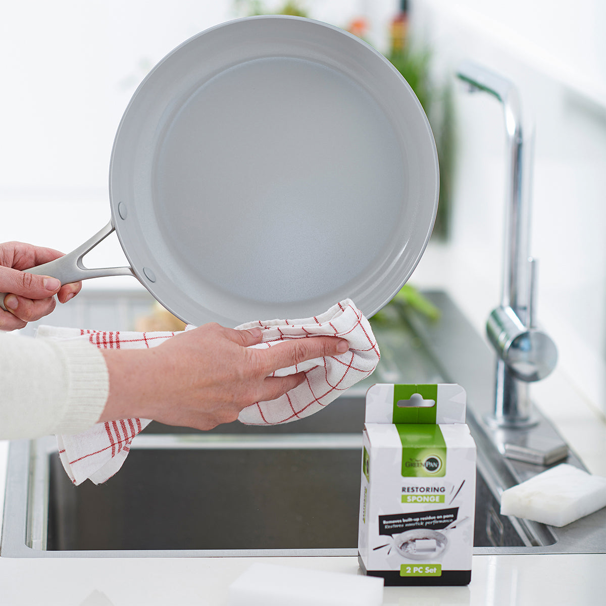 GreenPan Premium Melamine Sponge Cleaner - 2 Pack - Heavy Duty Magic Eraser for Kitchen, Bathroom & Household Cleaning - Removes Tough Stains & Scuffs