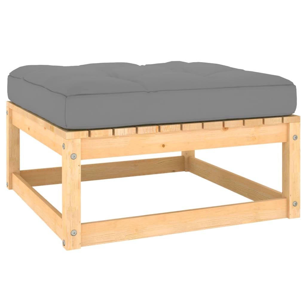 10-Piece Patio Furniture Set - Outdoor Sectional Sofa with Cushions, Ottoman & Coffee Table - Solid Pine Wood Garden Set for Backyard, Poolside & Terrace Relaxation