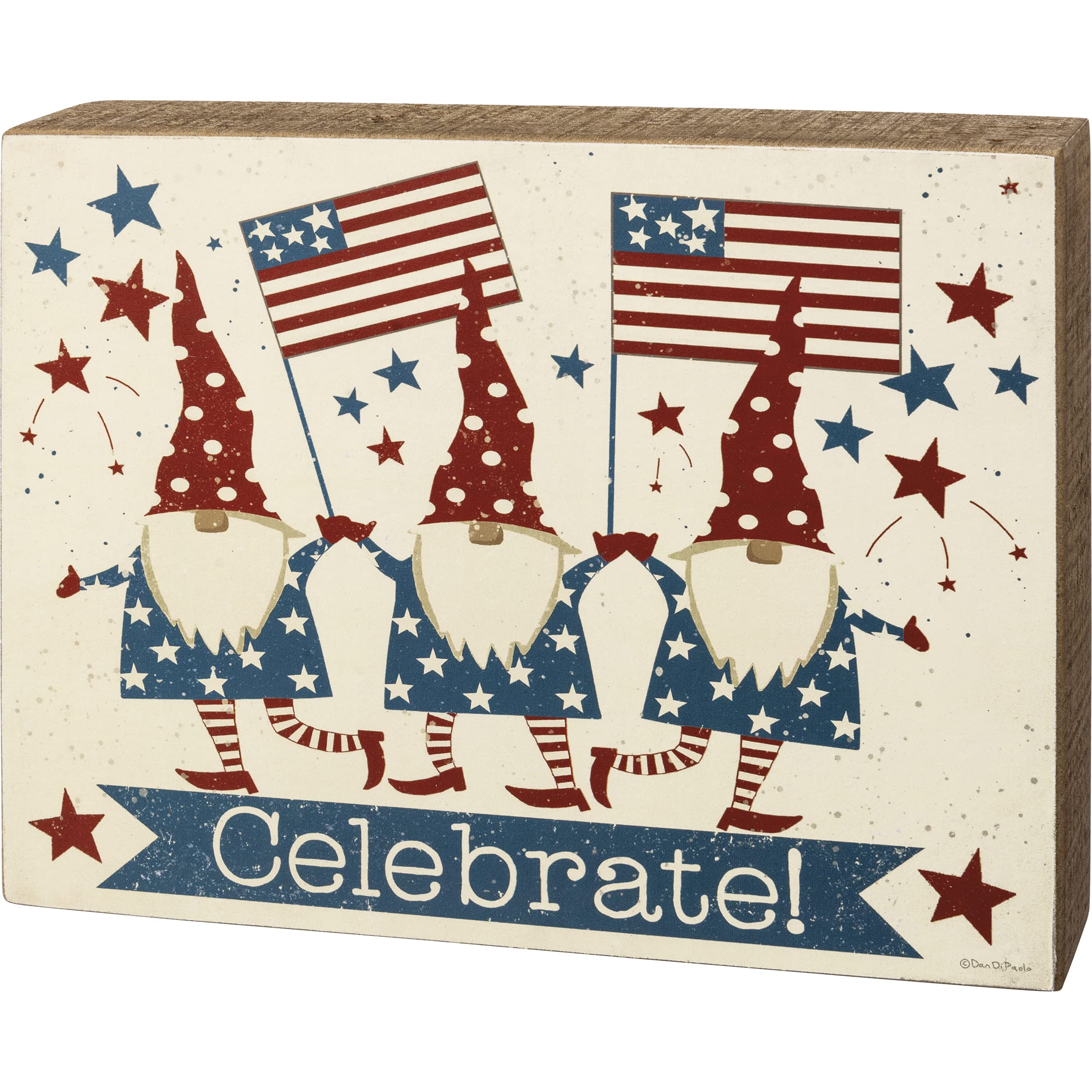 Primitives by Kathy Celebrate! Home Décor Sign - Rustic Farmhouse Wall Art for Living Room, Kitchen & Entryway Decor
