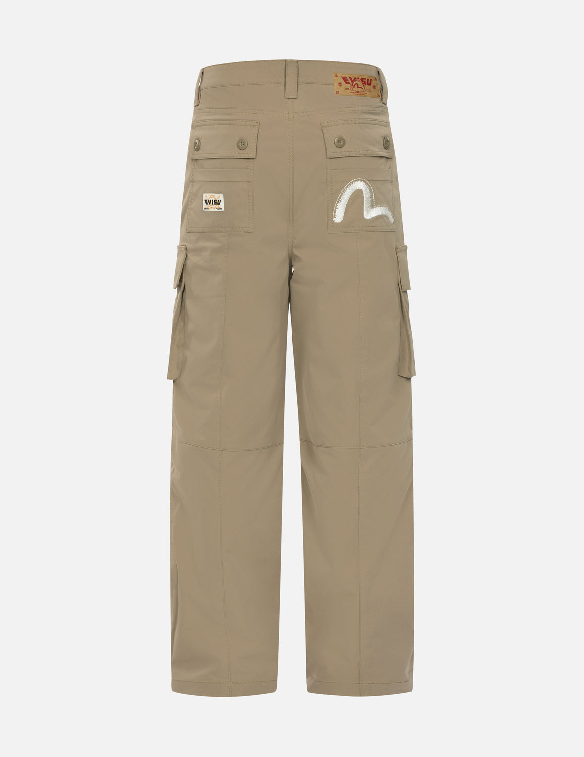 Stylish Kamon & Seagull Embroidered Loose Fit Cargo Pants for Men - Comfortable Streetwear & Casual Outdoor Wear
