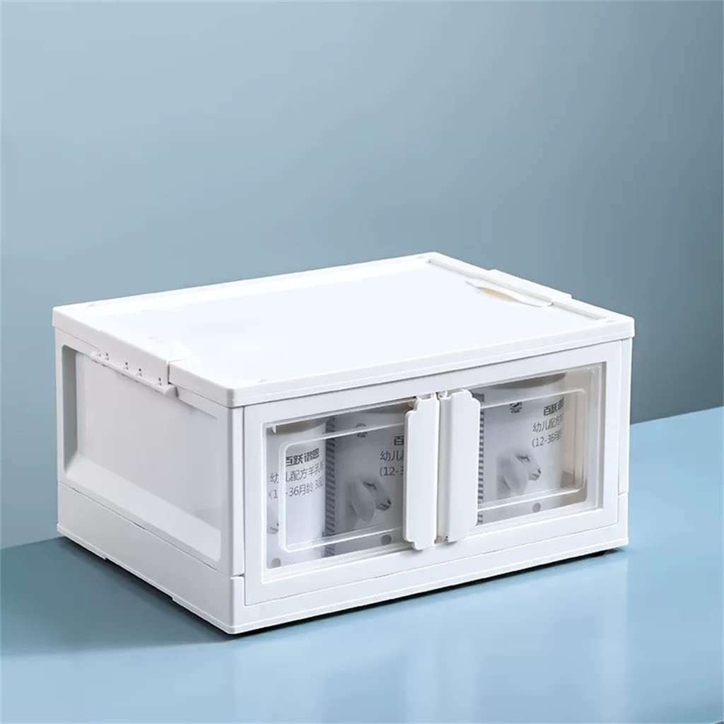 WalnutA Foldable Desktop Organizer - White Storage Box for School & Office Supplies, 49x35x25cm - Perfect for Students, Teachers & Home Organization (Pencils, Books, Tape, Stationery)