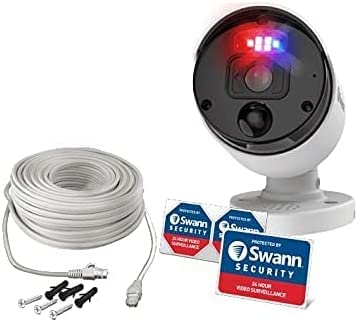 Swann 4K Enforcer™ IP Bullet Security Camera 2 Pack NHD-900BE with Adjustable Red & Blue LED Lights, Built-in Spotlights & Siren - Compatible with Select NVRs for Home & Business Surveillance