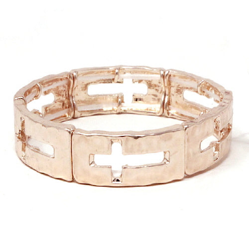 Elegant Rose Gold Cross Bracelet for Women - Stylish Religious Jewelry Gift for Everyday Wear & Special Occasions