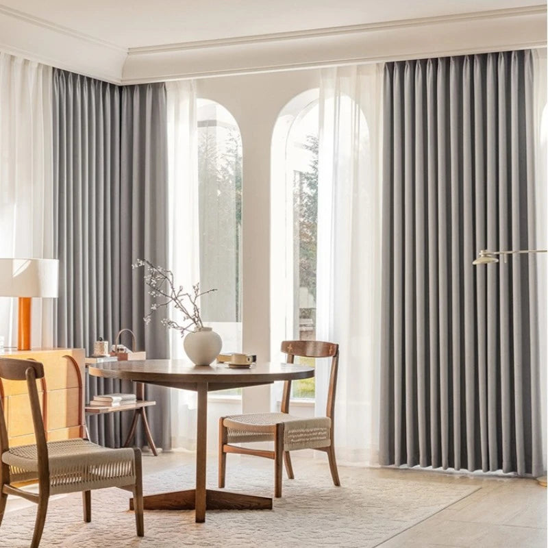 Holly Chenille Embossed Floral Blackout Curtains for Bedroom - Custom Size Thermal Insulated Window Drapes for Living Room & Nursery