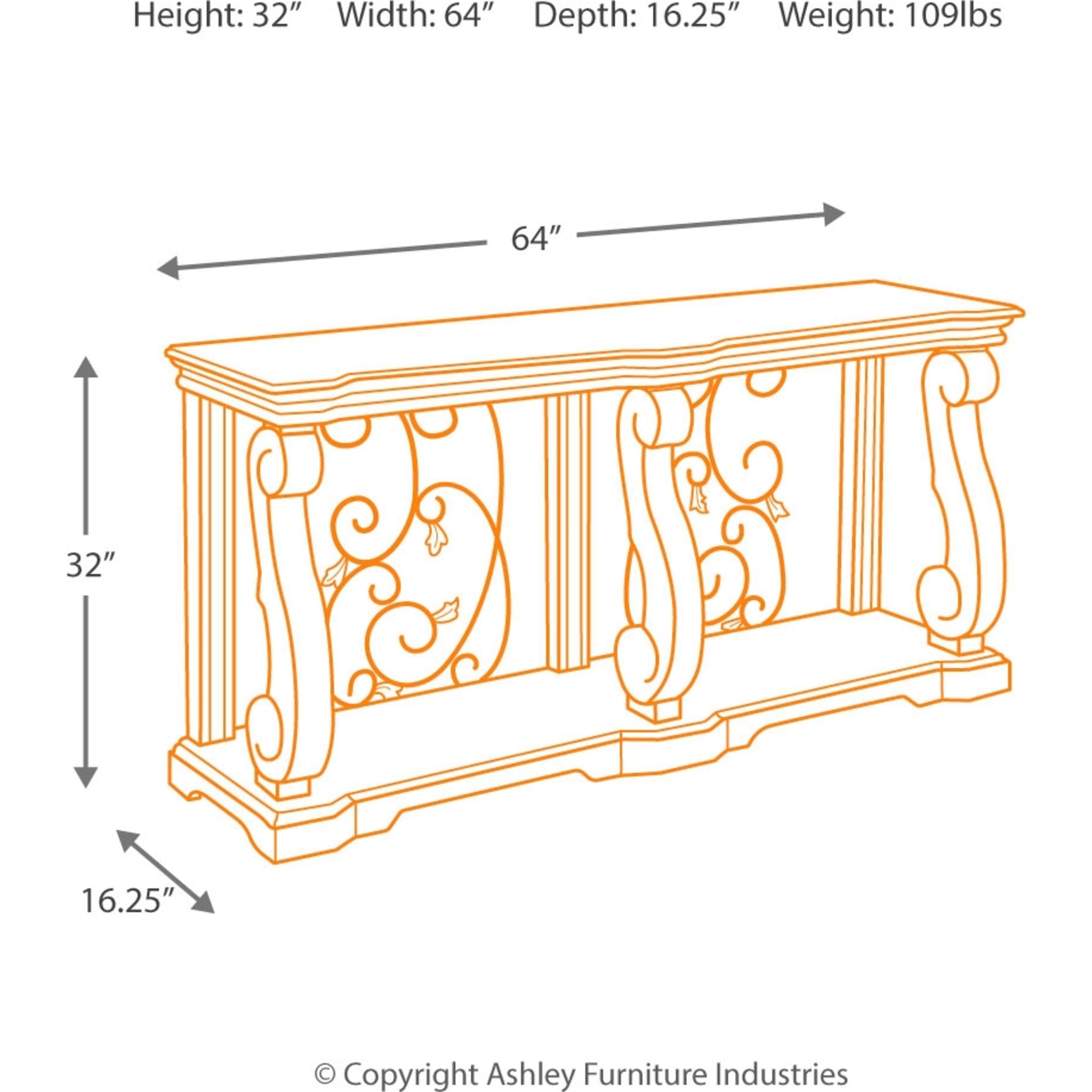 Alymere Rustic Brown Sofa Table - Farmhouse Console Table for Living Room, Entryway, or Behind Couch Decor