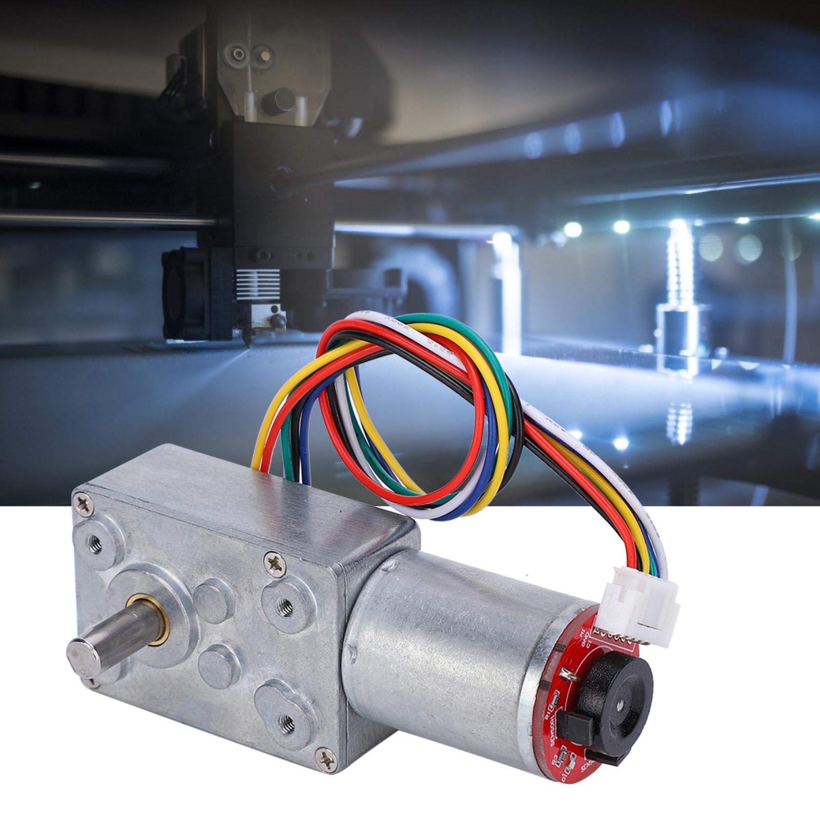 12V 40RPM DC Worm Gear Motor - Industrial Grade 20-60 RPM Gear Reduction Motor for Conveyors, Robotics & Automation Equipment