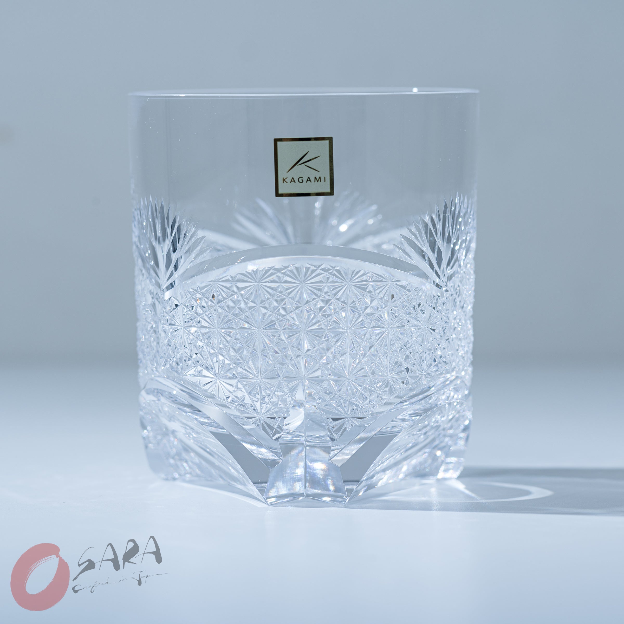 Premium KAGAMI Crystal Japanese Handmade Whiskey Glass Set - 370ml Elegant Tumbler for Bourbon, Scotch & Cocktails - Perfect for Home Bar, Gifts & Special Occasions