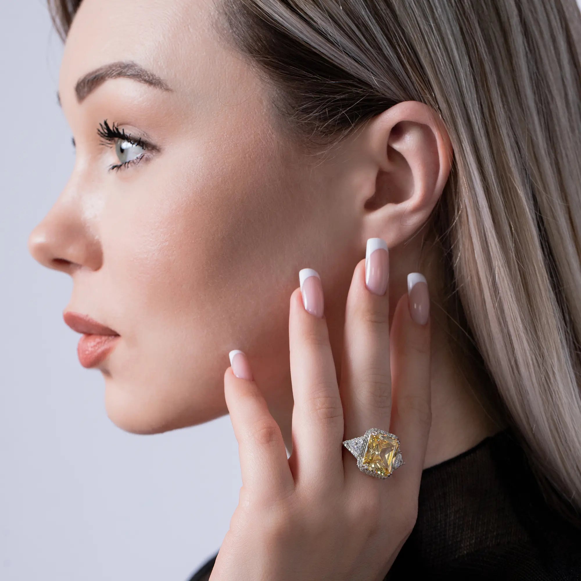 Baguette Citrine Ring – Elegant Yellow Gemstone Jewelry for Women | Perfect for Weddings, Parties & Everyday Wear