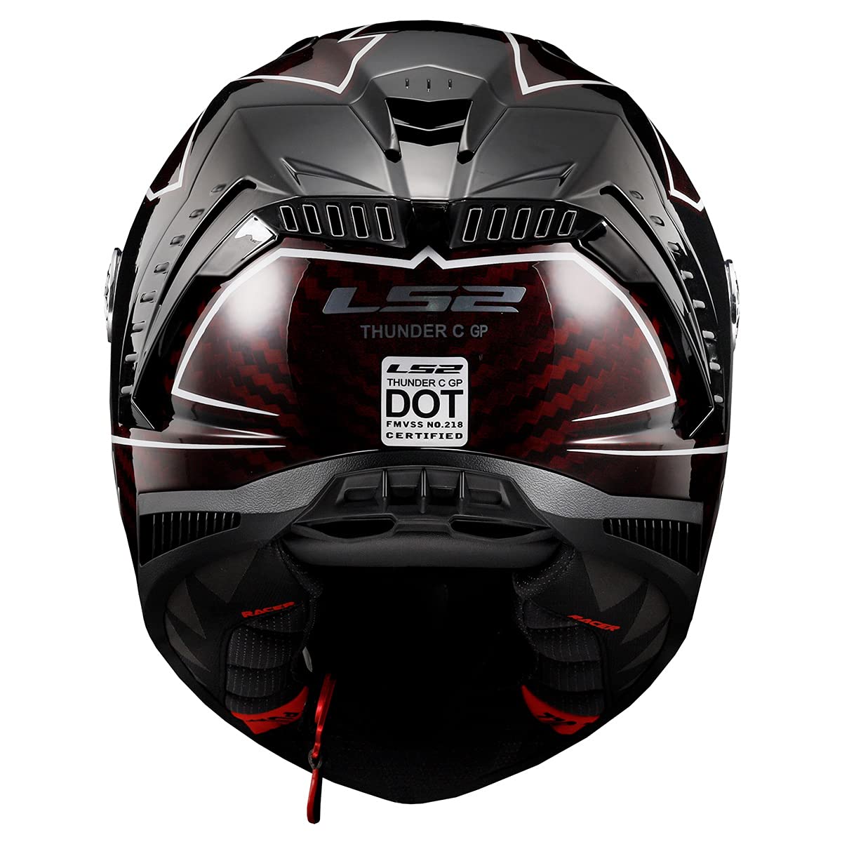 LS2 Thunder Carbon Lightning Motorcycle Helmet (Gray/Black) - 2X-Large - Lightweight & DOT Certified for Street Biking & Cruiser Riders