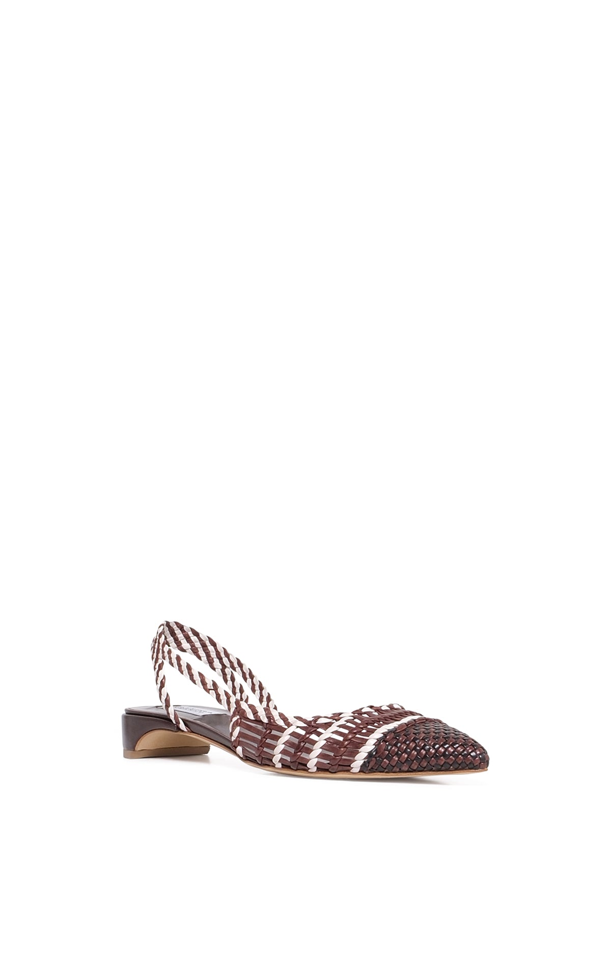 Braided Leather Slingback Shoes for Women - Chocolate Brown Multi-Color Perro Style | Comfortable Heels for Office, Date Night & Special Occasions