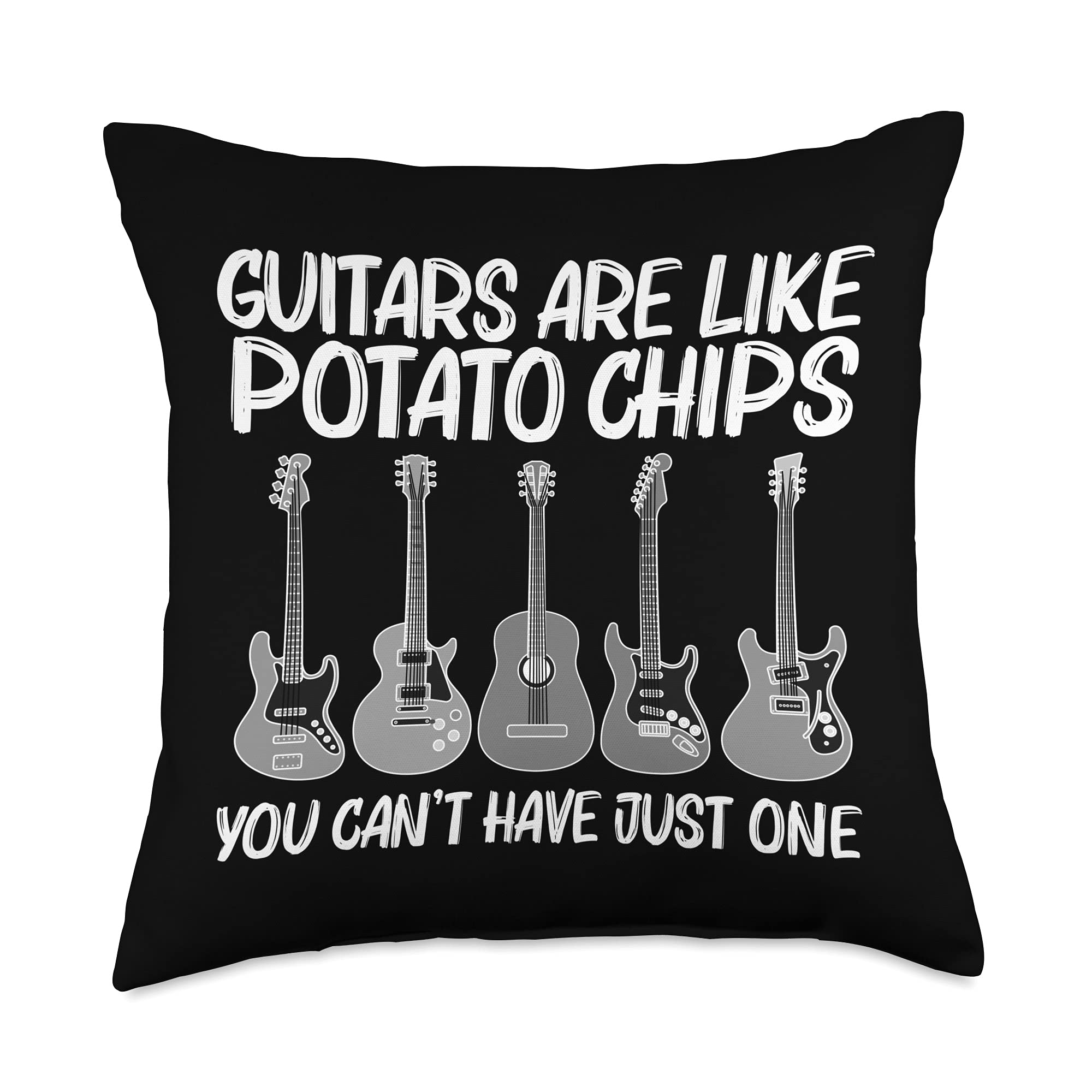 Unique Guitar Throw Pillow for Men & Women - 18x18 Inch Multicolor Decorative Cushion for Acoustic & Electric Guitar Lovers - Perfect Gift for Musicians, Bedroom, Living Room, Studio Decor