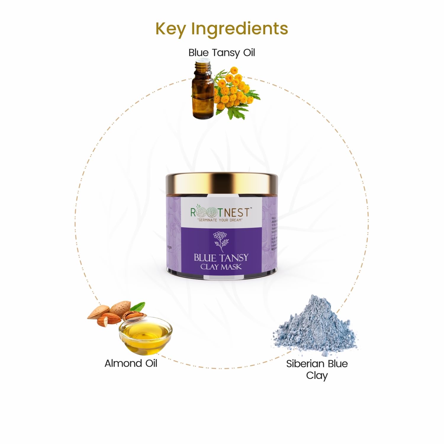 ROOTNEST Pinky Rose Clay Mask - 100gm Ayurvedic & Natural Bloom & Rejuvenate Face Mask for Glowing Skin | Deep Cleansing, Detoxifying & Hydrating | Perfect for Spa Day, Self-Care Routine & Gift Giving