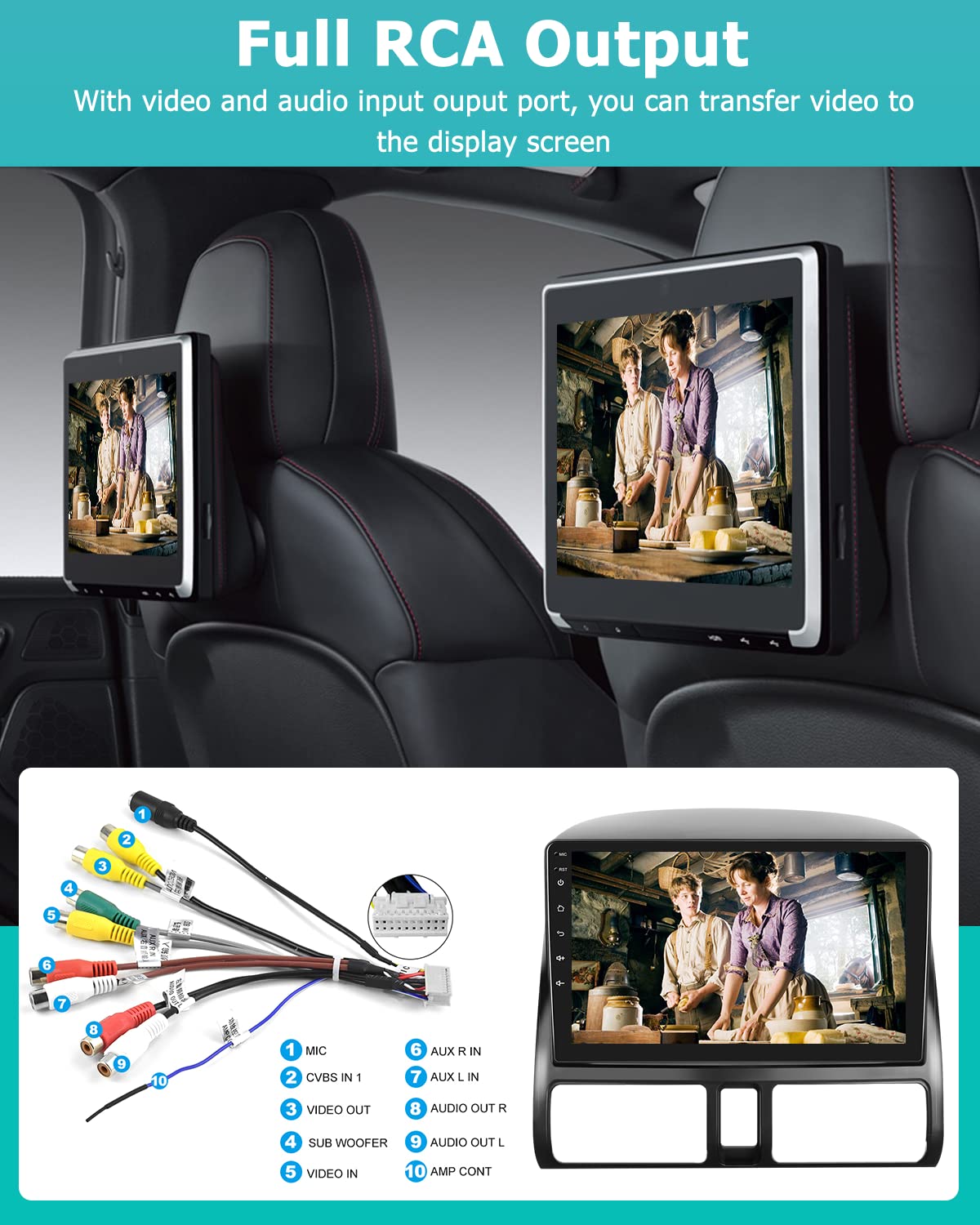 Hikity 9 Inch Android 13 Car Stereo for 2002-2006 Honda CRV - Wireless CarPlay & Android Auto, GPS Navigation, Touch Screen, WiFi, Bluetooth, FM, Backup Camera - Perfect for Upgrading Your CRV's Entertainment System