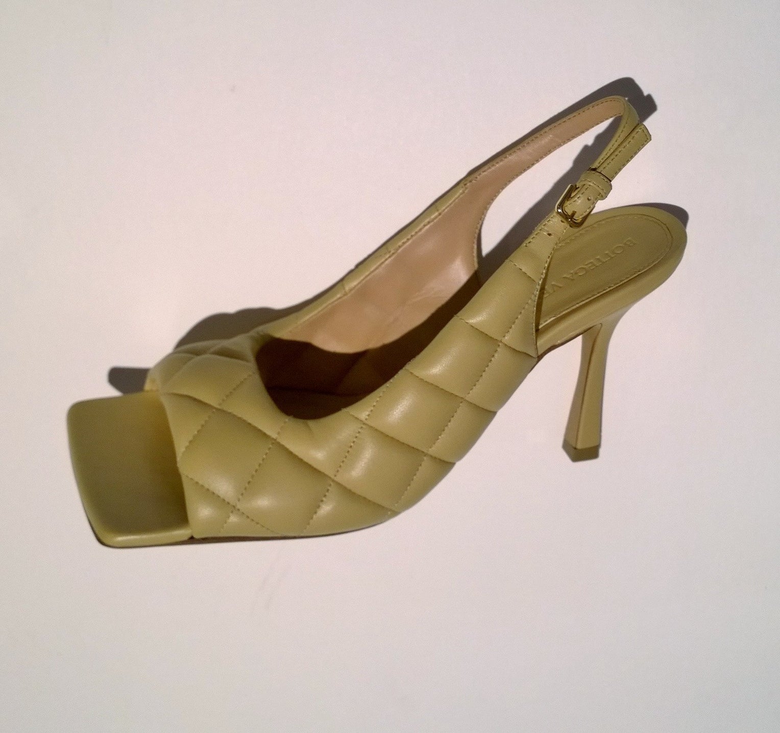 Bottega Veneta Quilted Padded Slingback Heels - Beige Leather Sandals for Women | Luxury Designer Shoes for Weddings, Parties & Evening Events