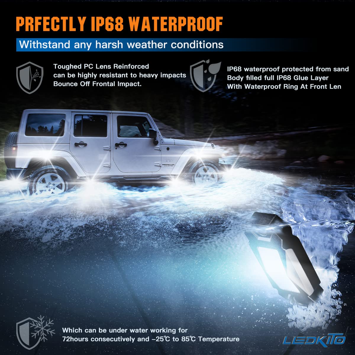 R2 White LED Rock Lights Kit with Switch & Wire Harness - 4PCS Super Bright Waterproof Underbody Lights for Trucks, Off-Road RZR, SUV, ATV, UTV - Perfect for Night Trail Riding & Off-Road Adventures