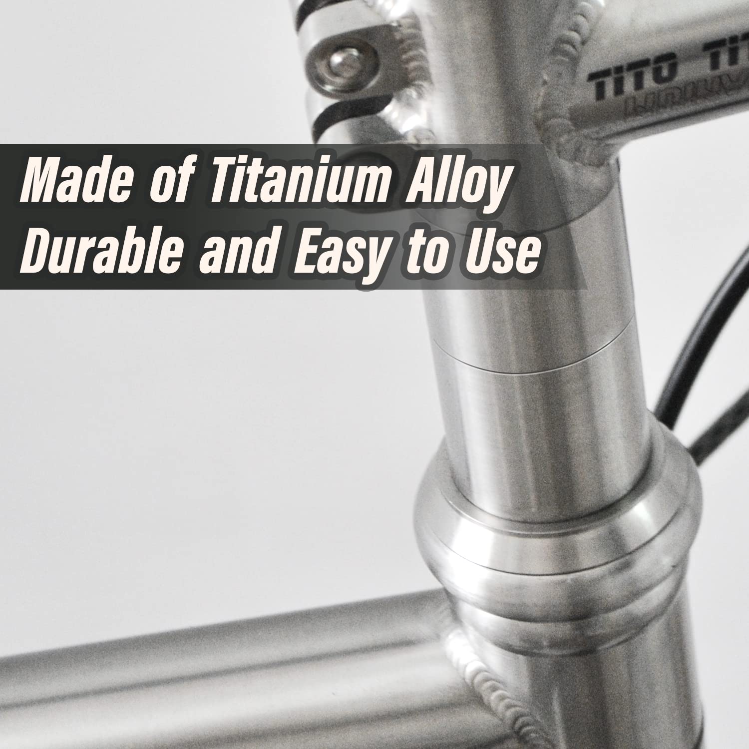 TiTo Titanium 4/6 Pcs Bicycle Headset Spacer 1-1/8 Inch (5-10-15-20-25-30mm) - Lightweight Bike Handlebar Stem Spacers for MTB, BMX, Mountain & Road Bikes - Perfect for Cycling Upgrades & Maintenance