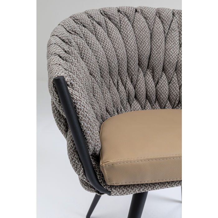 Comfortable Armrest Chair with Stylish Knot Tweed Fabric - Perfect for Living Room, Office or Reading Nook