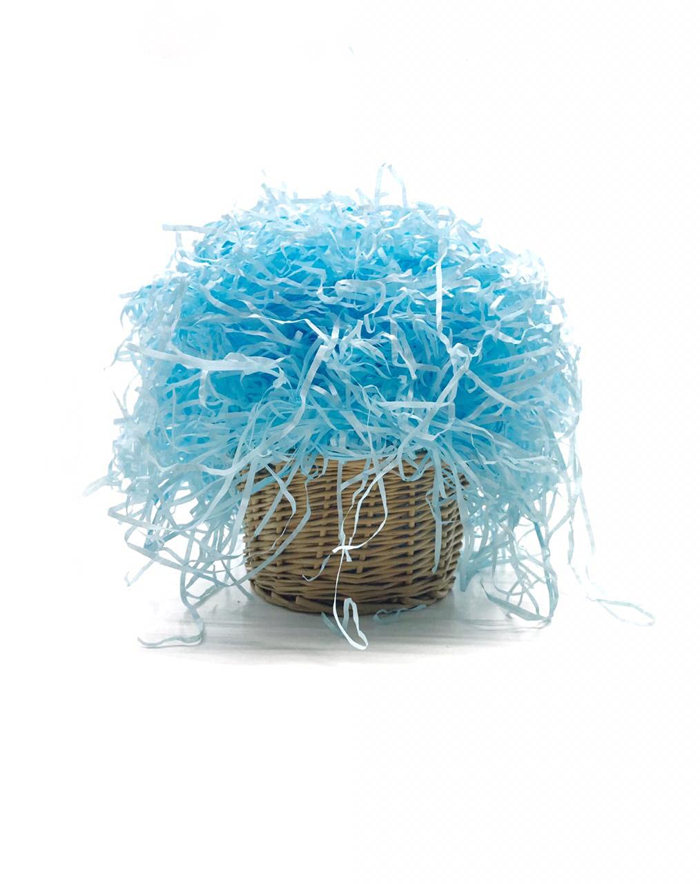 Eco-Friendly Sky Blue Shredded Crinkle Paper Strips - 100g for Diwali Tray Decorations, Gift Box Fillers, Wedding & Birthday Party Decor | Sustainable Craft Supplies for DIY Projects, Home Decor, and Festive Celebrations