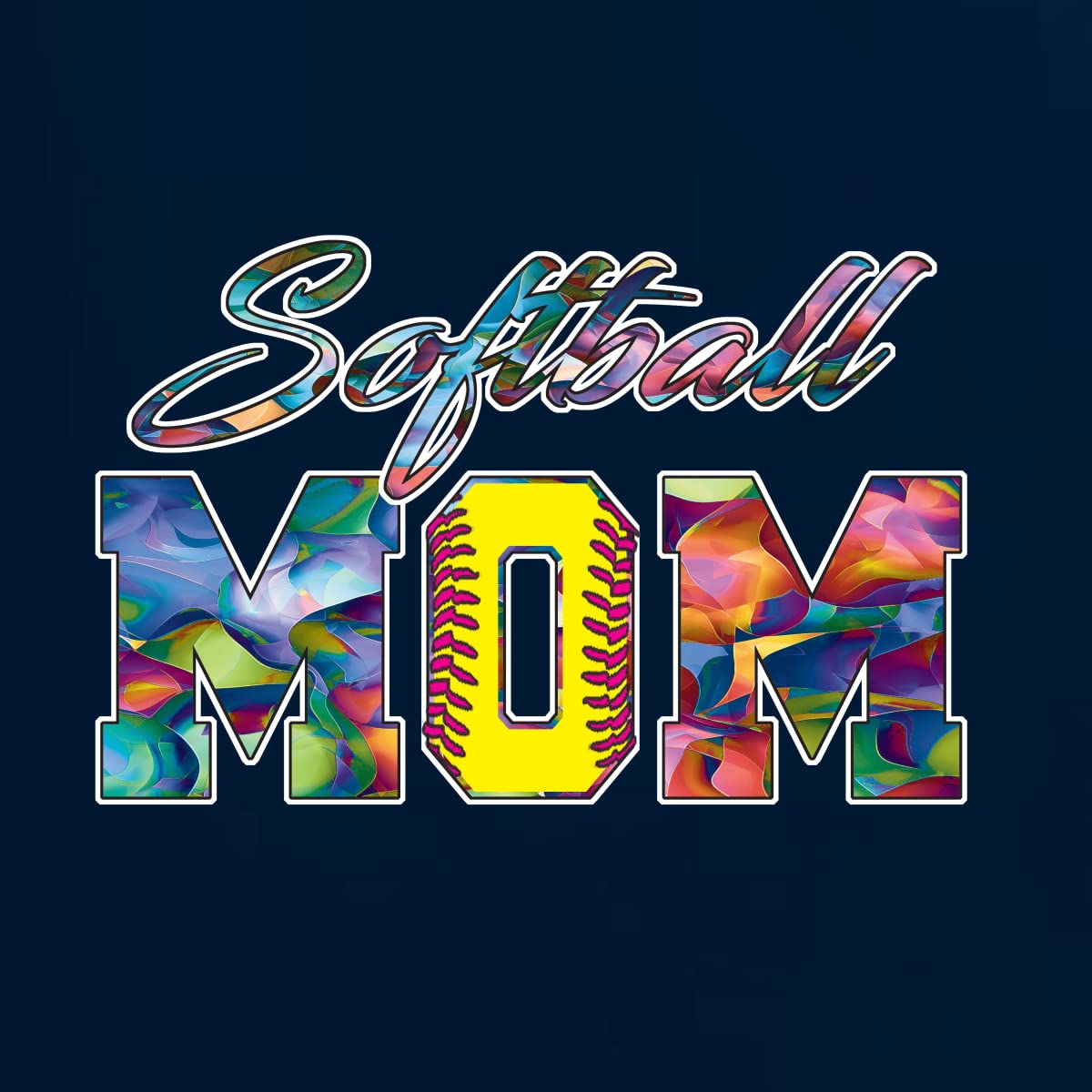 Wild Bobby Colorful Softball Mom Hoodie - Unisex Graphic Sweatshirt for Mother's Day Gifts - Perfect for Baseball Games, Team Spirit & Casual Wear