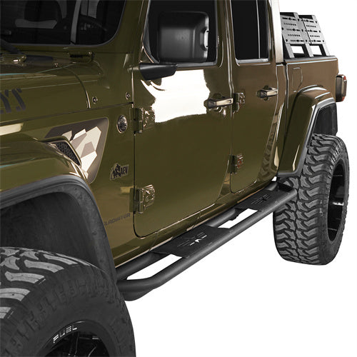 20-24 Jeep Gladiator JT 4-Door Side Steps & Tubular Half Doors | Heavy Duty Nerf Bars & Off-Road Protection | Perfect for Rock Crawling & Trail Adventures