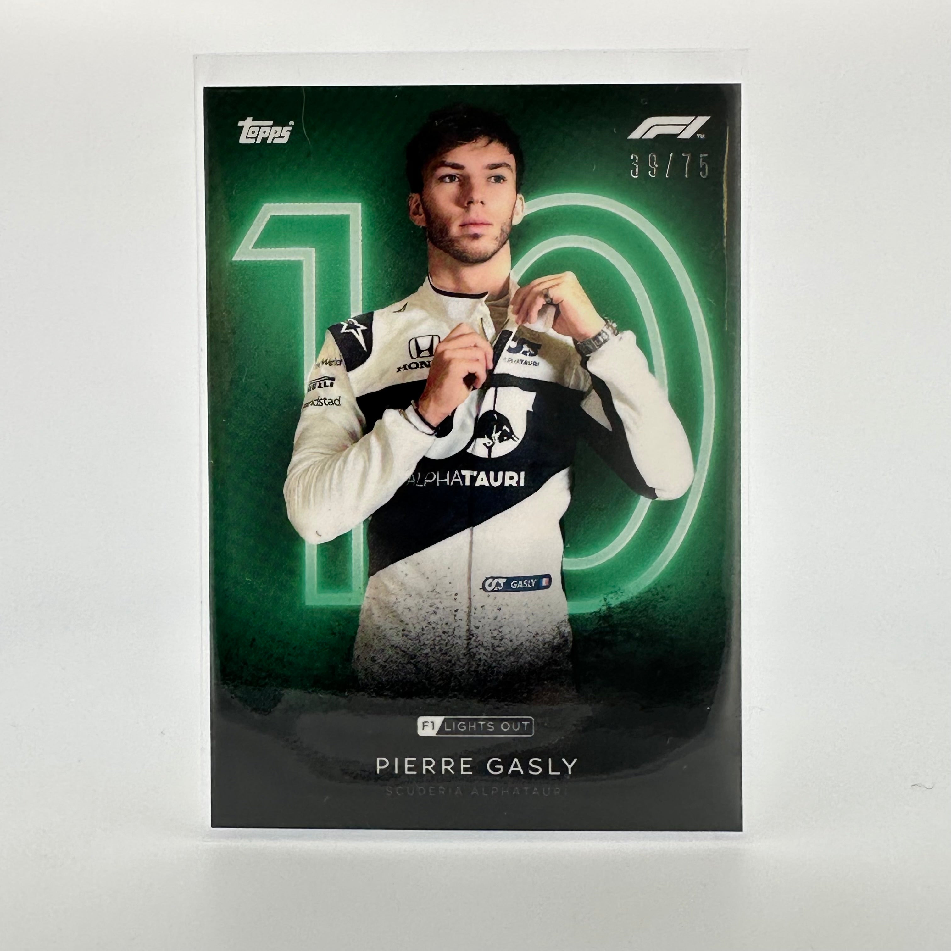 Pierre Gasly F1 Racing Driver Green Parallel Collectible Card - Perfect for Sports Memorabilia Collections & F1 Fan Displays