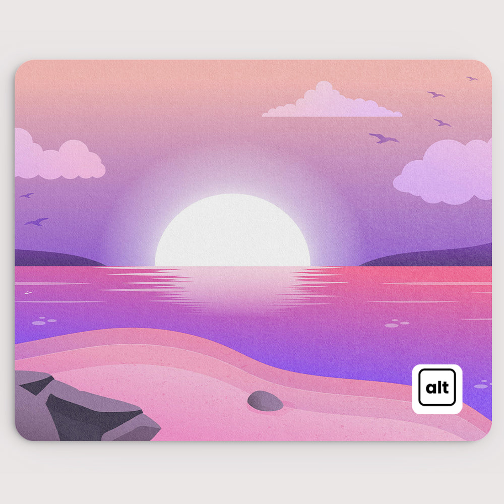 Pink Sunset Mouse Pad - Large Gaming Mousepad with Non-Slip Rubber Base, Perfect for Office, Gaming & Computer Workstations - 12x10 Inches