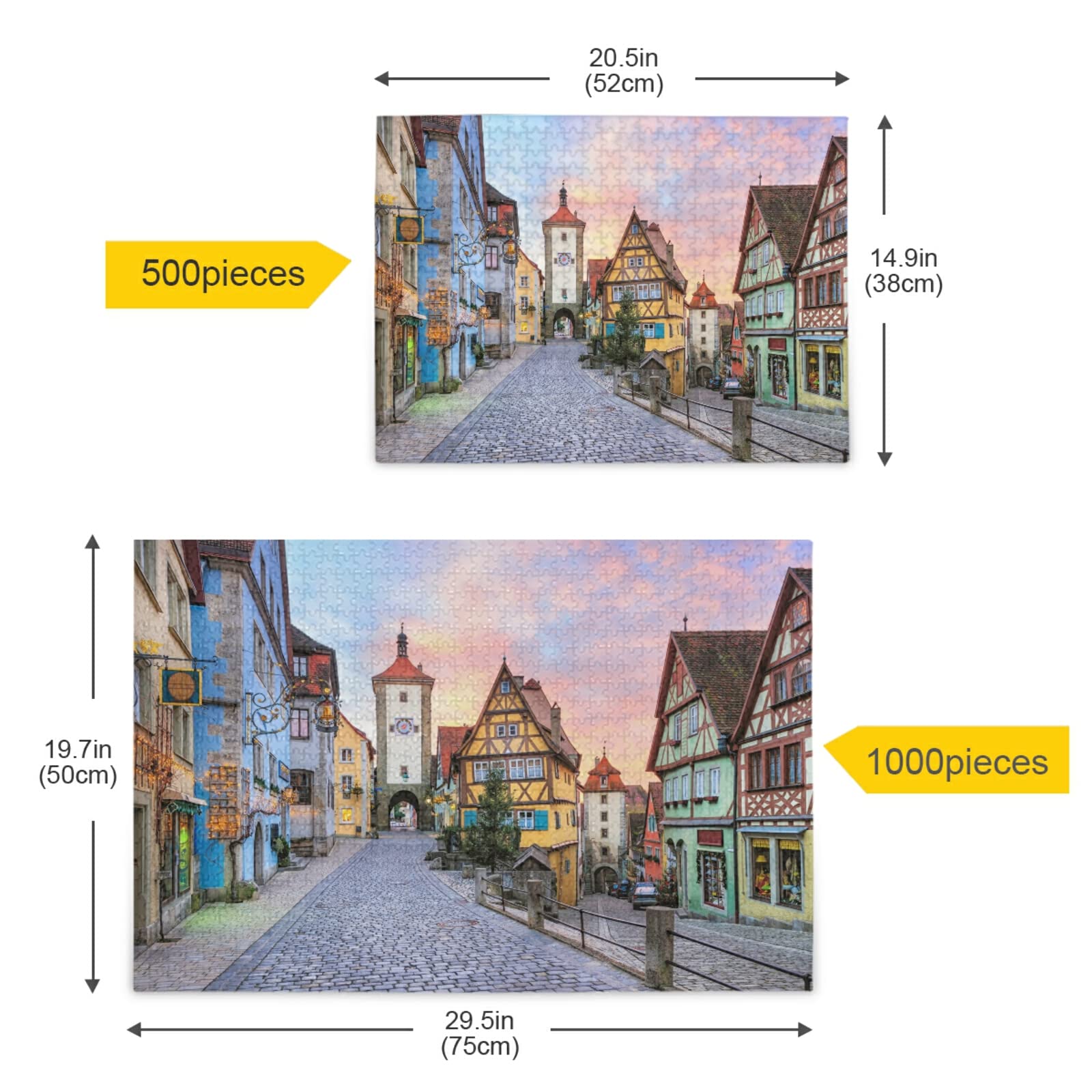 500 Piece Rothenburg Germany Jigsaw Puzzle for Adults – Challenging Scenic Puzzle for Relaxation & Stress Relief – Perfect for Family Game Night & Home Decor