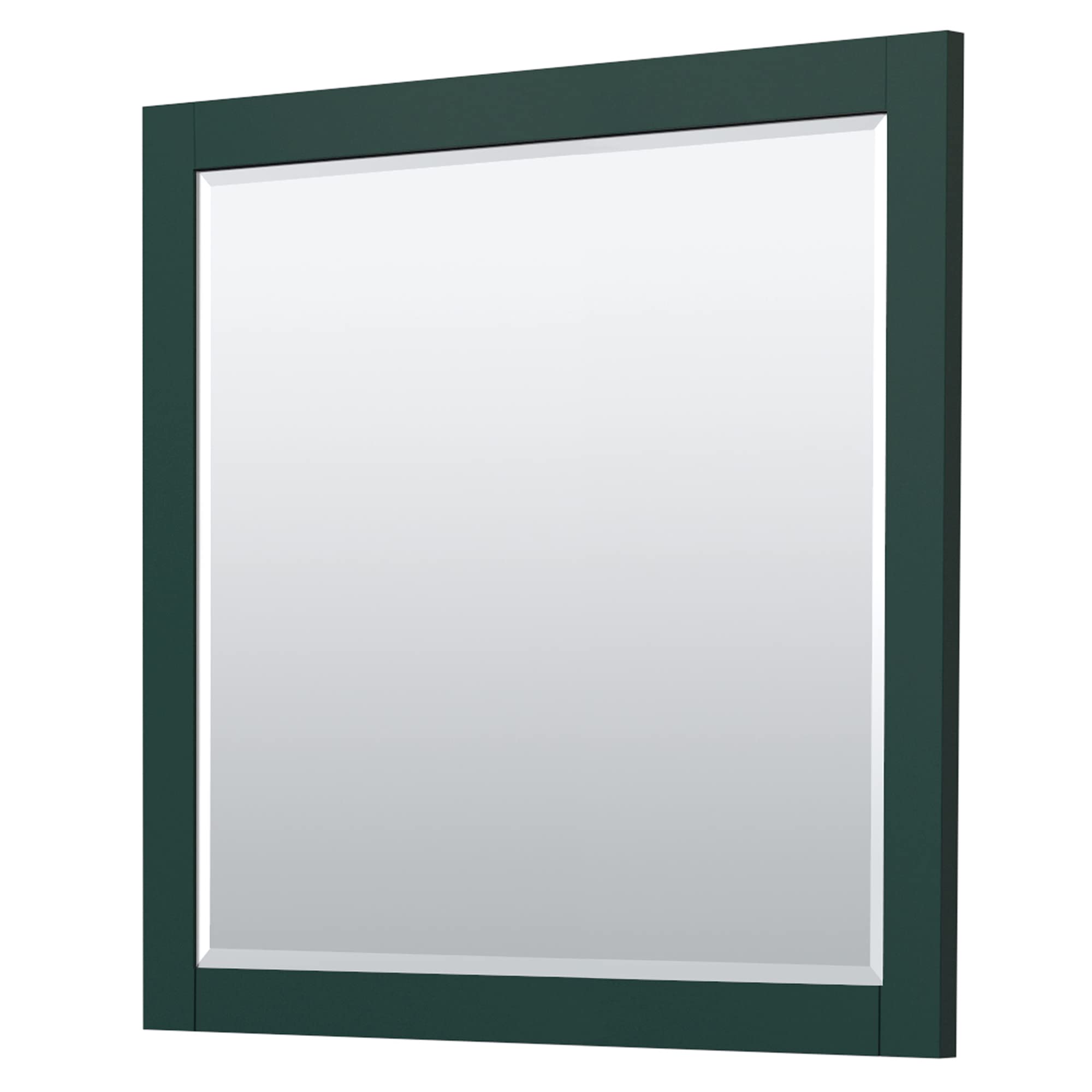 Wyndham Collection Miranda 42 Inch Single Bathroom Vanity with White Cultured Marble Countertop & Undermount Sink - Matte Black Trim & 34 Inch Mirror - Modern Green Vanity for Small Bathroom, Apartment, or Guest Bathroom Upgrade
