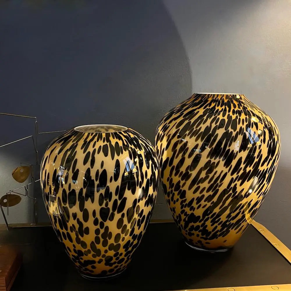 Leopard Print Large Vase - Modern Home Decor for Living Room, Bedroom & Office | Ceramic Flower Vase with Unique Animal Print Design