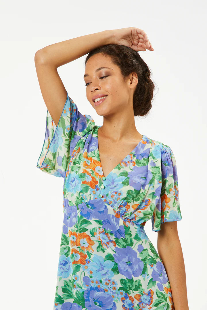 Eunice Floral Print Long Maxi Dress for Women - Elegant Purple Bohemian Style - Perfect for Beach Vacations, Summer Parties & Casual Outings