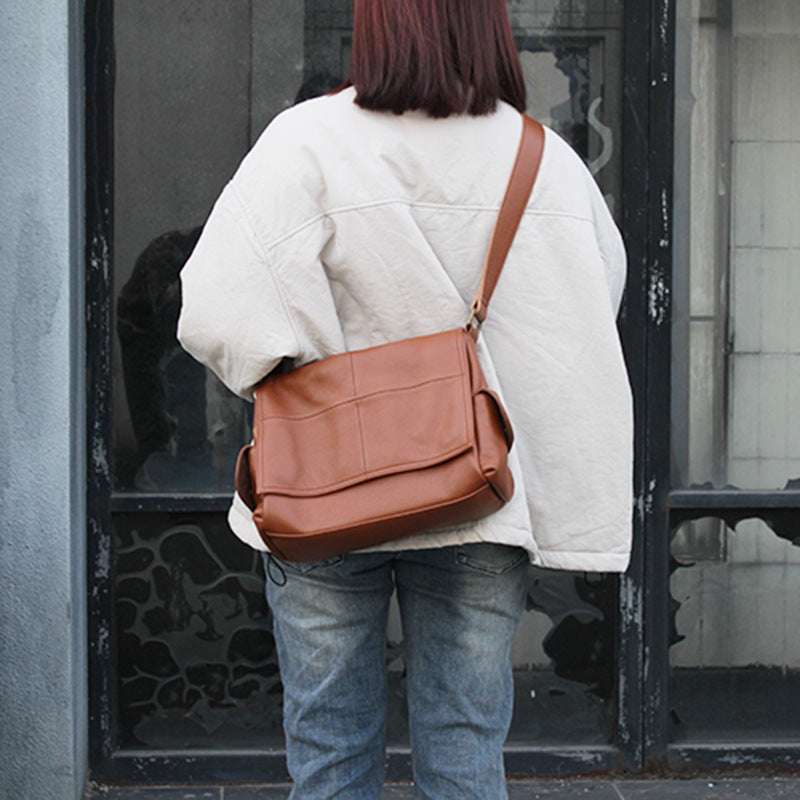 Stylish Genuine Leather Messenger Bag for Men & Women - Perfect for Work, Travel & Everyday Use