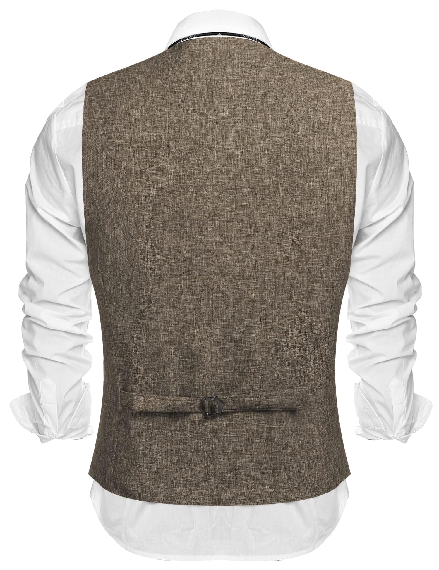 COOFANDY Men's Slim Fit Casual Business Vest - Lightweight Waistcoat for Office & Formal Wear | Perfect for Weddings, Business Meetings & Smart Casual Outfits