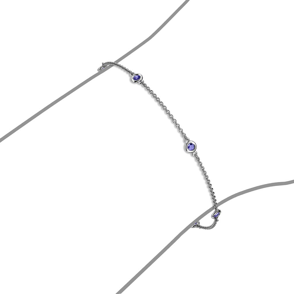 14K Gold Tanzanite Petite Bracelet - 0.25 ctw 5-Station Elegant Jewelry for Women | Perfect for Gifts, Weddings & Special Occasions