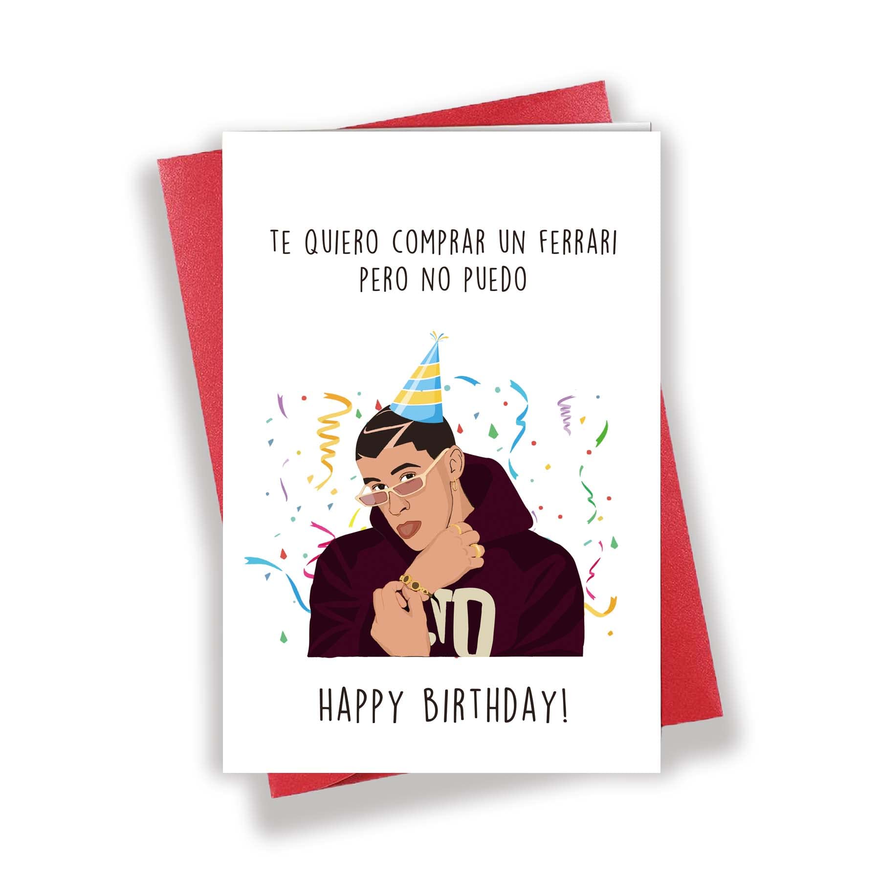 Funny Bad Bunny Birthday Card for Him Her - Perfect Party Gift