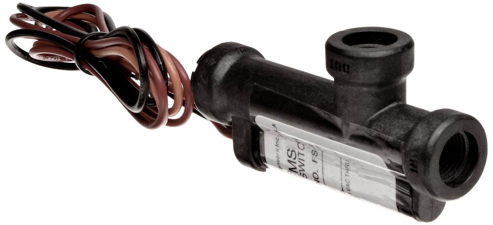 Gems Sensors FS-4 Series Ryton Flow Switch - Elbow Piston Type SPDT Switch with 0.75 GPM Flow Setting, 9/16