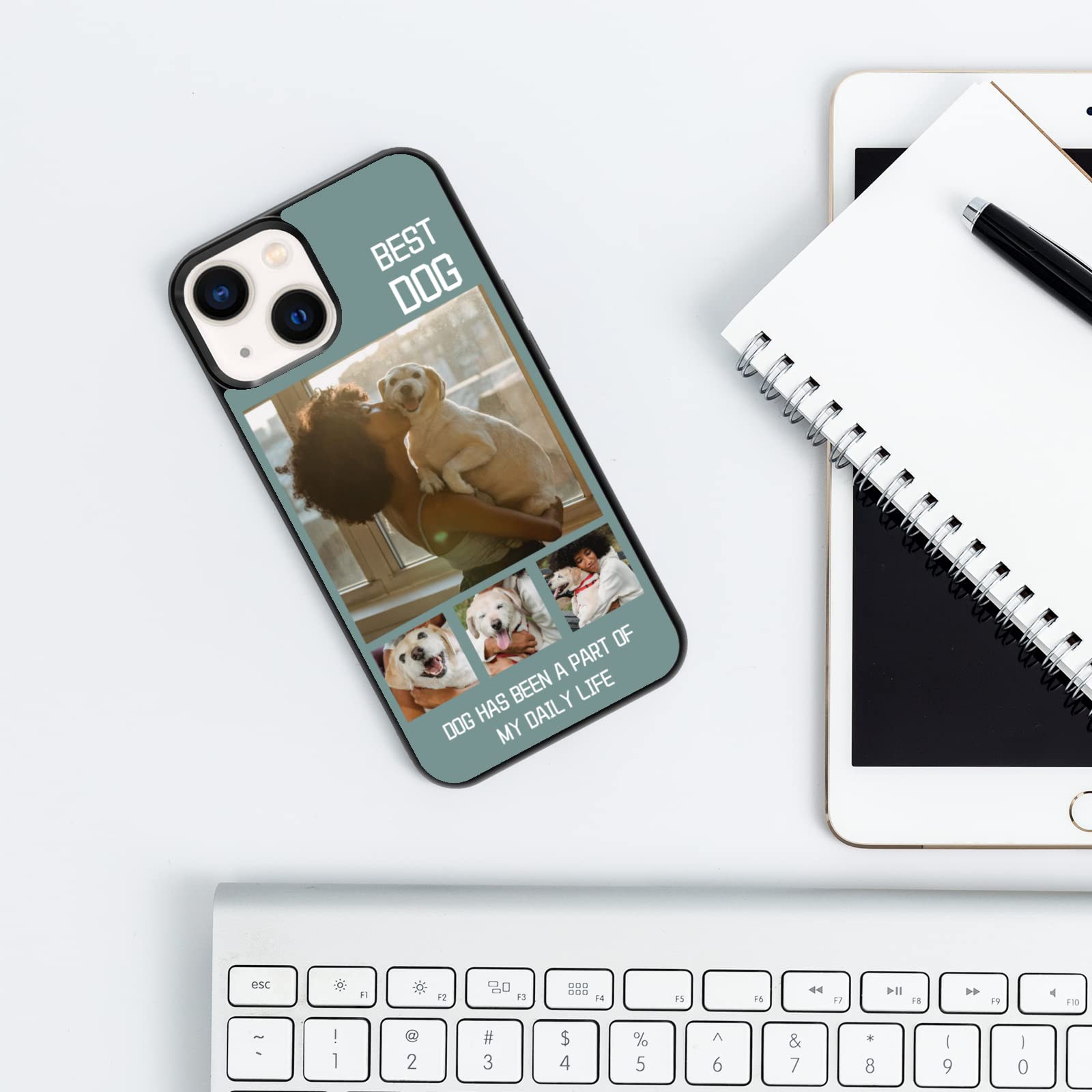 Custom Dog Photo Phone Case for iPhone 11/12/13 Pro Max/X/Xr/Xs Mini - Personalized Unique Gift for Family & Friends | Perfect for Pet Lovers, Birthday Presents & Daily Protection