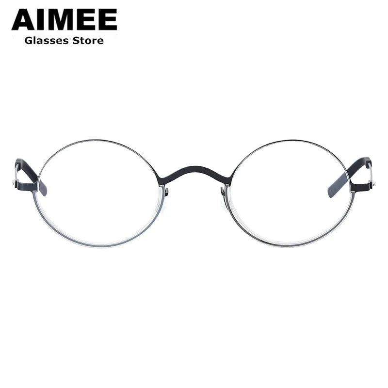 Aimee Women's Full Rim Oval Screwless Titanium Eyeglasses 198801 - Lightweight & Durable Eyewear for Work, Reading & Fashion