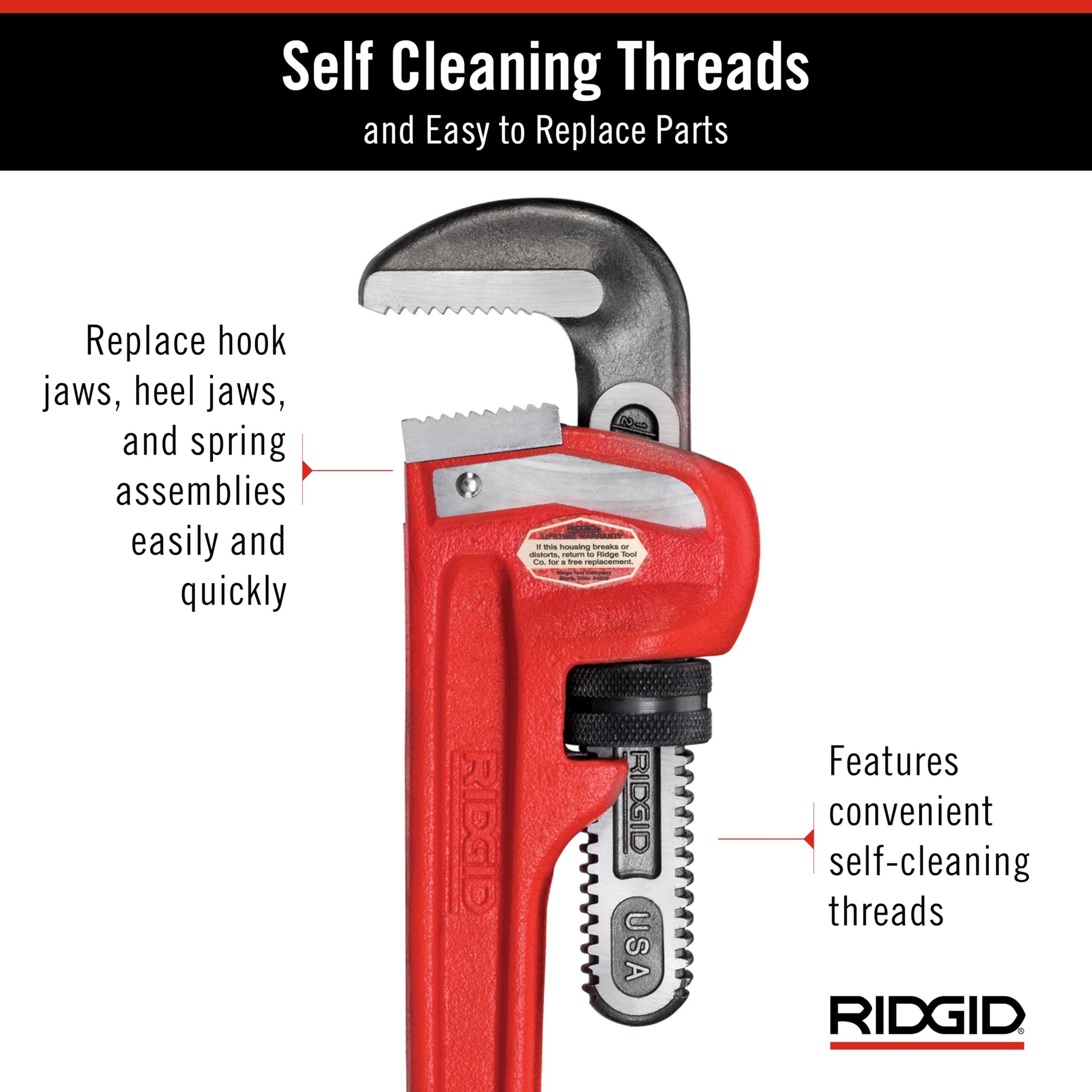RIDGID 31040 Model 48 Heavy-Duty Straight Pipe Wrench - 48-Inch Professional Plumbing Tool for Industrial Pipe Repair, Construction & Plumbing Projects
