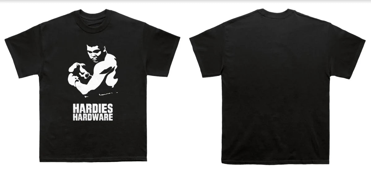 Hardies Boxer Tee - Soft Cotton Men's T-Shirt (Black) | Comfortable Casual Wear for Gym, Lounge & Everyday Use
