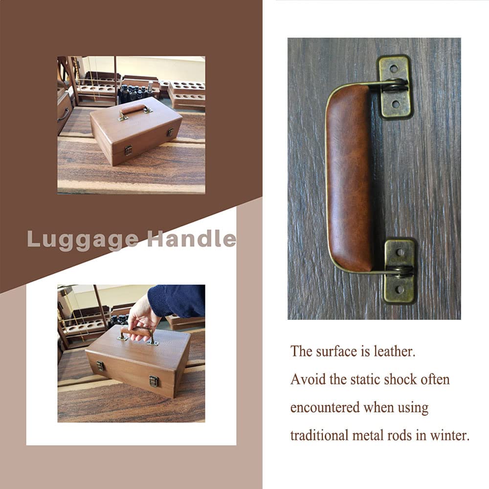 Vintage Style Leather Luggage Handle Replacement Strap - 2pcs Set for Trunk, Handbag, Briefcase & Suitcase (White Rose Gold) | Travel Accessories & Business Carry-On Upgrade