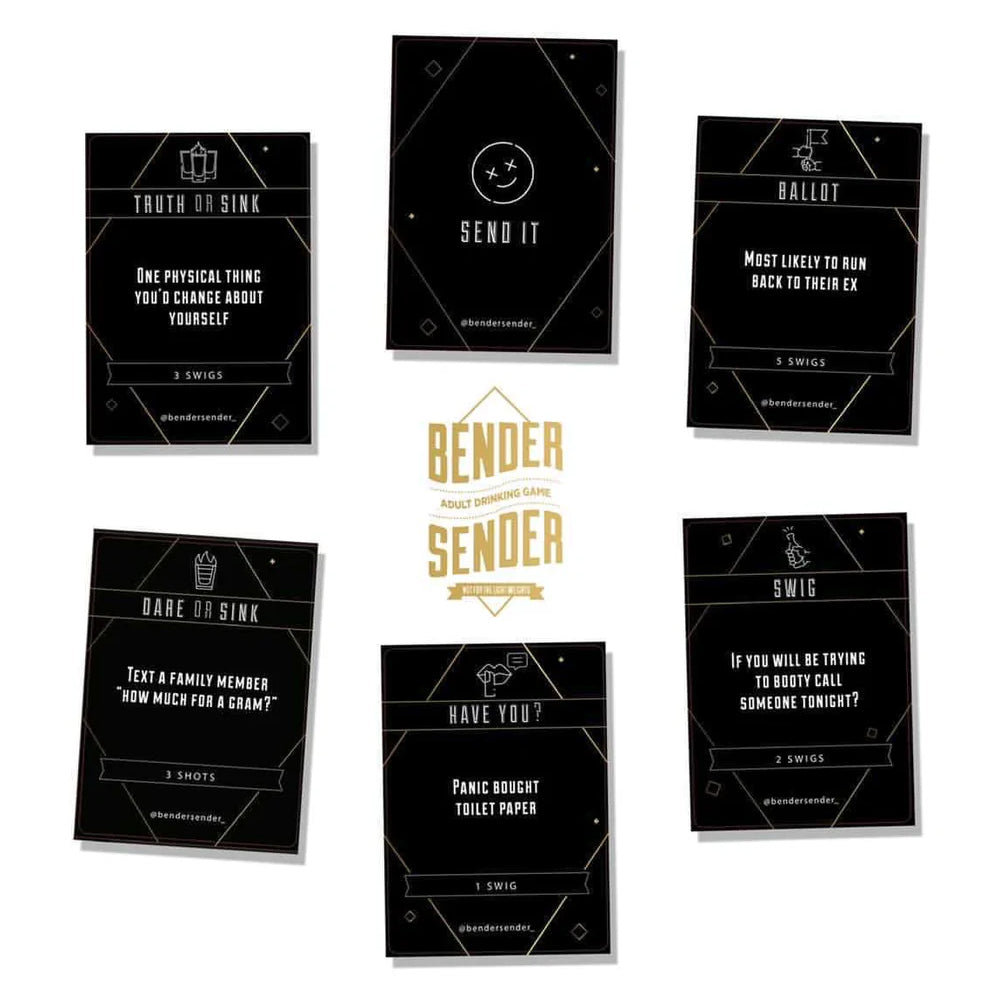Bender Sender Drinking Card Game - Fun Adult Party Game for College Students & Friends - Perfect for Birthday Parties, Game Nights & Social Gatherings