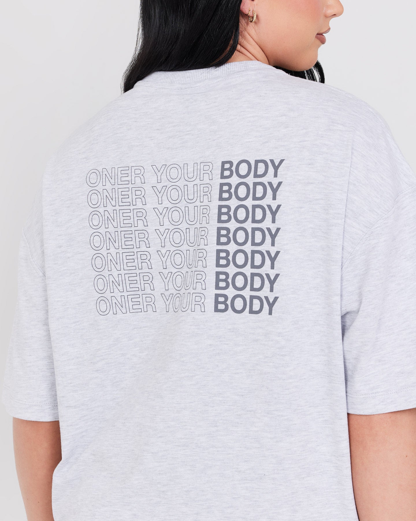 OYB Graphic Unisex T-Shirt | Light Grey Marl Cotton Tee for Men & Women | Casual Streetwear & Everyday Wear