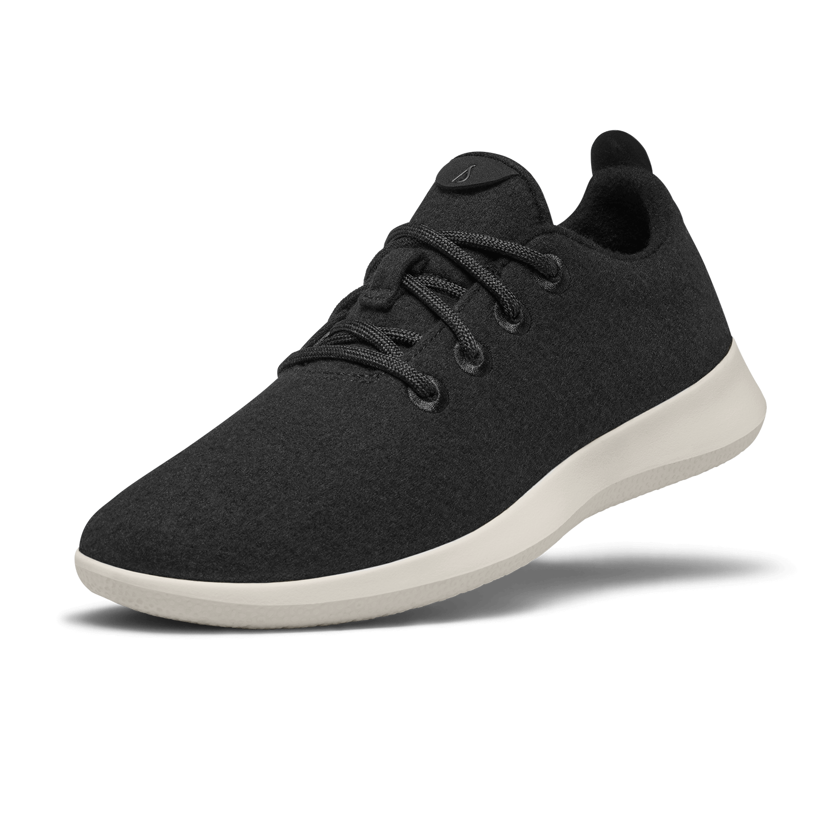 Women's Wool Runner Sneakers - True Black with Cream Sole | Comfortable & Eco-Friendly Shoes for Walking, Running & Casual Wear