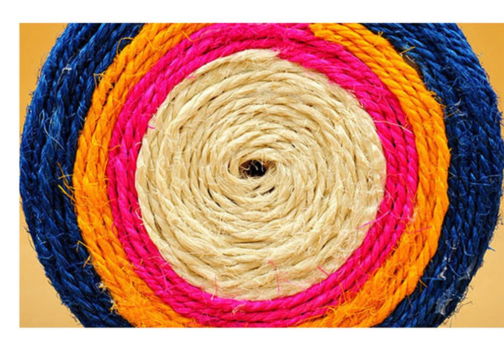 TEHAUX Sisal Cat Scratching Post with Toy Mouse - Durable Cat Climbing Toy for Indoor Kittens - Perfect for Playtime & Furniture Protection in Living Room or Bedroom