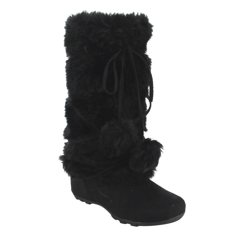 Women's Tara-Hi Pom Pom Winter Boots - Warm Fuzzy Snow Boots for Women, Stylish Winter Fashion Shoes for Cold Weather, Perfect for Snow Days, Outdoor Activities and Casual Wear