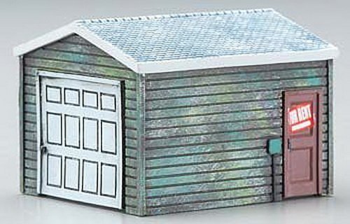 HO Scale Single Car Garage Model Train Building Kit - Perfect for Model Railroad Layouts & Dioramas
