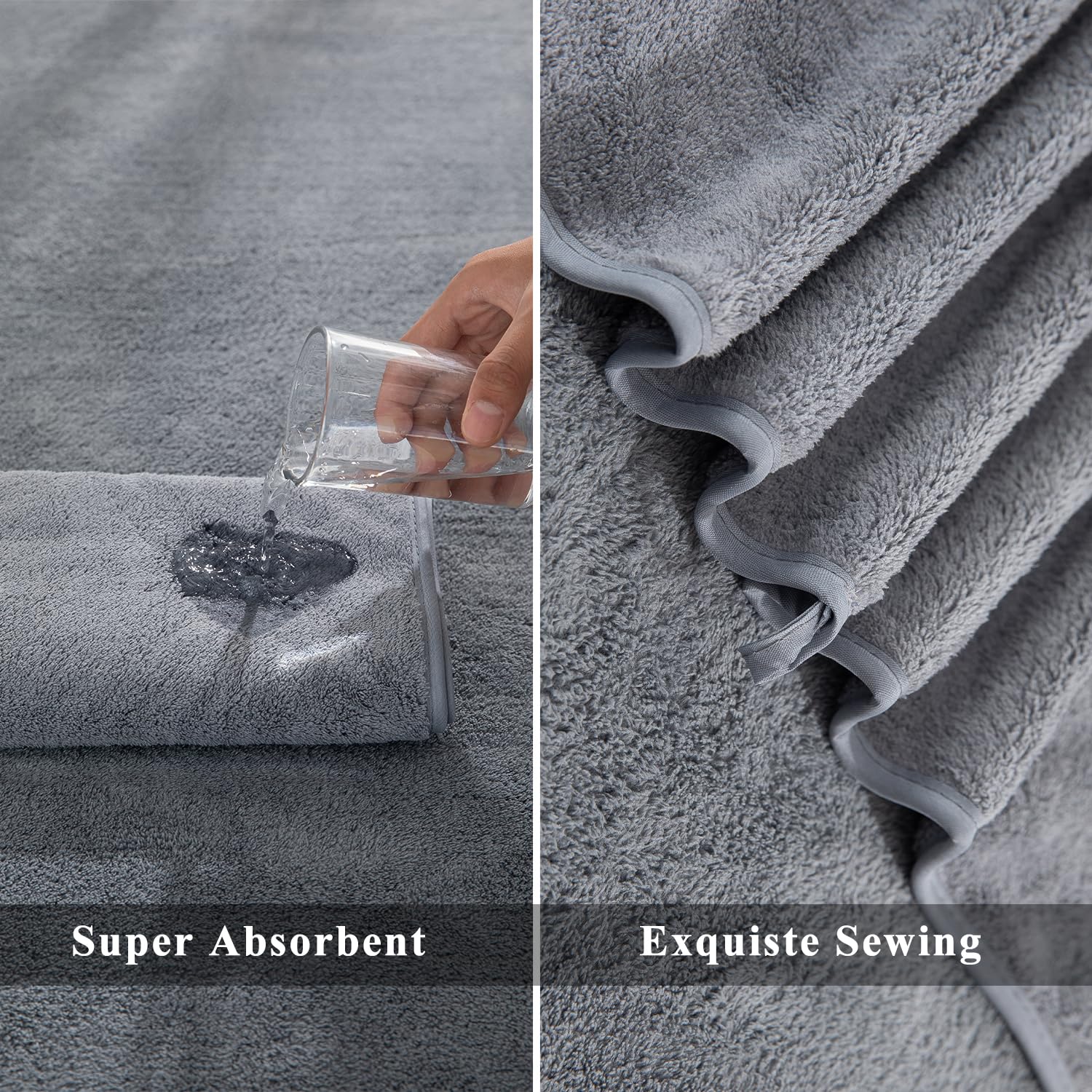 MINCHI 4-Piece Oversized Bath Towels Set - Ultra Soft & Highly Absorbent 600 GSM Bath Sheets (35